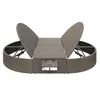 A circular outdoor lounge set with two adjustable backrests and a central table. Produktbild-Vorschau