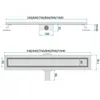 Technical drawings with dimensions of a shower drain. Anteprima dell’immagine prodotto