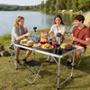 Relaxdays Campingtisch, 4 Sitzhocker, klappbar, Produktbild-Vorschau 2