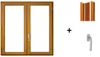 Finestra in legno a 2 ante H105 x L80 cm, tapparelle Anteprima dell’immagine prodotto 2