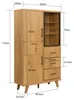FineBuy Hochschrank MDF 188cm Eiche Groß Türen und Produktbild-Vorschau 3