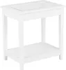 BELIANI Beistelltisch Weiß Glas MDF Platte 40 x 57 cm Produktbild-Vorschau 1