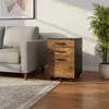 Cassettiera con rotelle Relaxdays, 3 cassetti, raccoglitori Anteprima dell’immagine prodotto 3