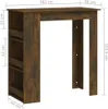 vidaXL Barový stůl s policí Smoked Oak 102x50x103,5cm Náhled obrázku produktu 7