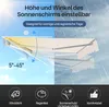A split image showing an awning in sunny and rainy conditions, with text and icons highlighting its features. Podgląd zdjęcia produktu