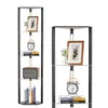 Lampa podłogowa EDISHINE do salonu, drewniana, z regulacją Podgląd zdjęcia produktu 1
