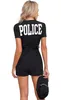 A woman is shown from the back wearing a black police costume, holding a black police hat. Anteprima dell’immagine prodotto