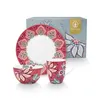 Pip Studio Flower Festival Frühstück Set 3-tlg. Dunkelrosa Foto mit Verpackung Produktbild-Vorschau