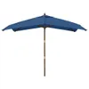 The Living Store Sonnenschirm mit Holzmast Azurblau Produktbild-Vorschau 4
