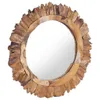 vidaXL Wandspiegel 60 cm Teak Rund Produktbild-Vorschau 1