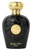 A black perfume bottle with gold accents and a gold cap, set against a white background. Podgląd zdjęcia produktu