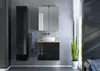 A modern bathroom vanity with a sink, medicine cabinet, and storage tower. Anteprima dell’immagine prodotto