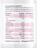 A close-up of a product label with nutritional information. Produktbild-Vorschau