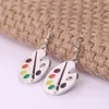Mode Frauen Emaille Palette Pinsel Baumeln Haken Ohrringe Produktbild-Vorschau 3