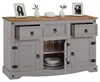 Sideboard RAMON Landhausstil Kommode Kiefer massiv grau Produktbild-Vorschau 3