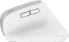 A white and gray vertical ergonomic mouse is shown from the side against a white background. Produktbild-Vorschau