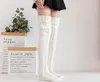 Damen Strümpfe Strick Overknee Socken Dicke Warme Überknie Produktbild-Vorschau 2