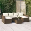 The Living Store 2-tlg. Garten-Lounge-Set mit Kissen Braun Produktbild-Vorschau 2
