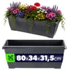 KADAX Blumenkasten 80 x 34 x 32 cm, großer Balkonkasten aus Produktbild-Vorschau 1