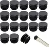 Černé krytky na židle, 16 mm, 32 kusů, kulaté plastové Náhled obrázku produktu 1