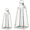 Laterne Chrom 2er Set 51 cm & 71 cm Metall Glas Windlicht Produktbild-Vorschau 1