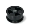 A black plastic pulley with a metal insert, shown in isolation against a white background. Produktbild-Vorschau