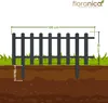 Illustration showing a wooden fence with dimensions and placement in the ground. Náhled obrázku produktu