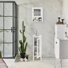 Relaxdays koupelnová skříňka, závěsná, 3 přihrádky, dvířka Náhled obrázku produktu 2