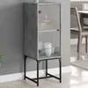 Beistellschrank mit Glastür Betongrau 35x37x100 cm Produktbild-Vorschau 2