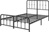 A black metal bed frame with a headboard and footboard, shown from a diagonal angle against a white background. Produktbild-Vorschau