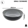 Deko Schale rund grau/schwarz Ø30cm x H10cm Kunststoff Produktbild-Vorschau 2