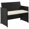 vidaXL 2-Sitzer-Gartensofa mit Polstern Schwarz Poly Rattan Produktbild-Vorschau 8