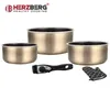 Herzberg HG-8051: 5-teiliger Topf mit Marmorbeschichtung Produktbild-Vorschau 2