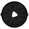 A round, black charcoal filter for a range hood. Produktbild-Vorschau