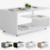 CASARIA® Couchtisch Weiß Holz mit Stauraum 95x55cm Produktbild-Vorschau 1