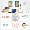 Horloge radio murale blanche de 29 cm avec écran LCD Voir les images du produit 3