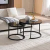 Home Heaven® Couchtisch Rund Schwarz Marmor 2er Set – Produktbild-Vorschau 7