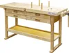 A wooden workbench with drawers and a lower shelf, set against a white background. Produktbild-Vorschau
