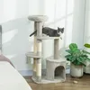 PawHut Kratzbaum 114 cm Katzenturm mit Höhle, Sisalstämme, Produktbild-Vorschau 2