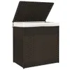 vidaXL Wäschekorb mit 2 Fächern Dunkelbraun 53x35x57 cm Produktbild-Vorschau 4