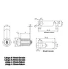 Technical drawings and dimensions of a lock mechanism. Produktbild-Vorschau