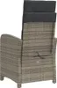 The back view of a single gray poly rattan garden chair with black cushions. Náhľad obrázku produktu