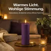 Candela LED Deluxe Homeart con funzione timer viola scuro Anteprima dell’immagine prodotto 4
