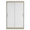 A front view of a closed wardrobe with sliding doors. Náhled obrázku produktu