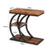 60 cm 3-stöckiger Beistelltisch, C-Form Industriedesign Produktbild-Vorschau 9