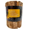 A bundle of wooden fire logs wrapped in a black and yellow label with product information. Produktbild-Vorschau