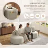 Leinenstoff Sofa Beige Couch mit 4 Kissen Polstersofa Produktbild-Vorschau 5