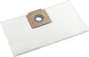 A white vacuum cleaner bag with a brown cardboard attachment and a gray ring. Podgląd zdjęcia produktu