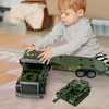 Großer Militär Transporter mit Panzer – Armee Spielzeug mit Produktbild-Vorschau 2