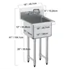 VEVOR Lavello in acciaio inox Lavello commerciale 457 x 381 Anteprima dell’immagine prodotto 8